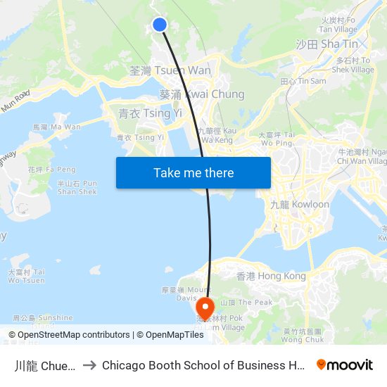 川龍 Chuen Lung to Chicago Booth School of Business Hong Kong campus map