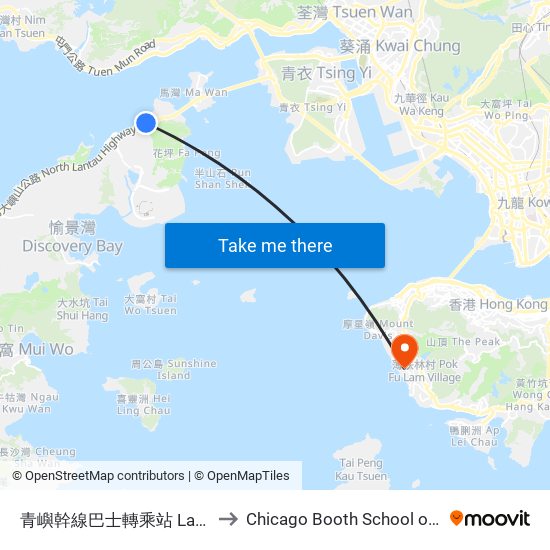 青嶼幹線巴士轉乘站 Lantau Link Bus-Bus Interchange to Chicago Booth School of Business Hong Kong campus map