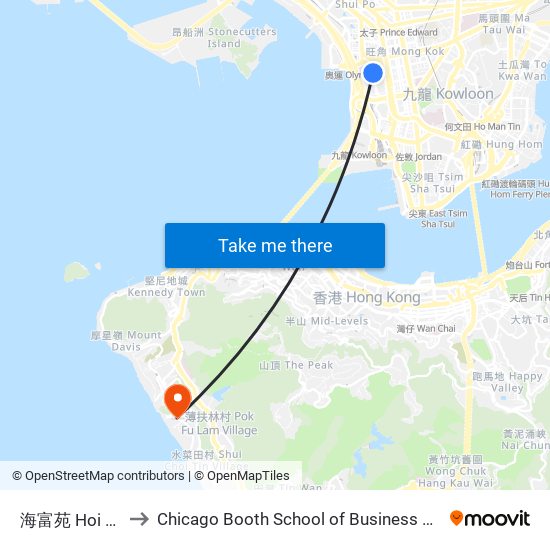 海富苑 Hoi Fu Court to Chicago Booth School of Business Hong Kong campus map