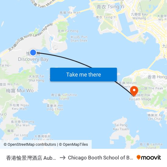 香港愉景灣酒店 Auberge Discovery Bay Hk to Chicago Booth School of Business Hong Kong campus map