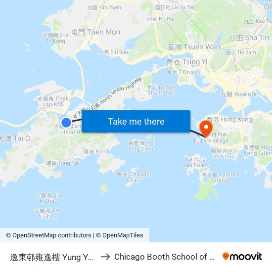 逸東邨雍逸樓 Yung Yat House Yat Tung Estate to Chicago Booth School of Business Hong Kong campus map