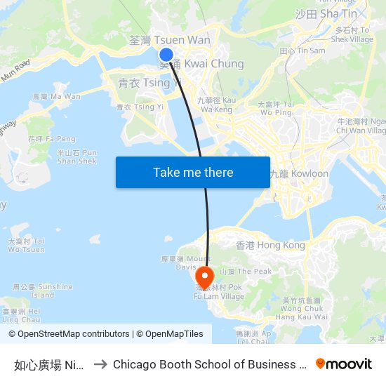 如心廣場 Nina Tower to Chicago Booth School of Business Hong Kong campus map