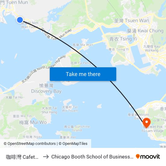 咖啡灣 Cafeteria Beach to Chicago Booth School of Business Hong Kong campus map