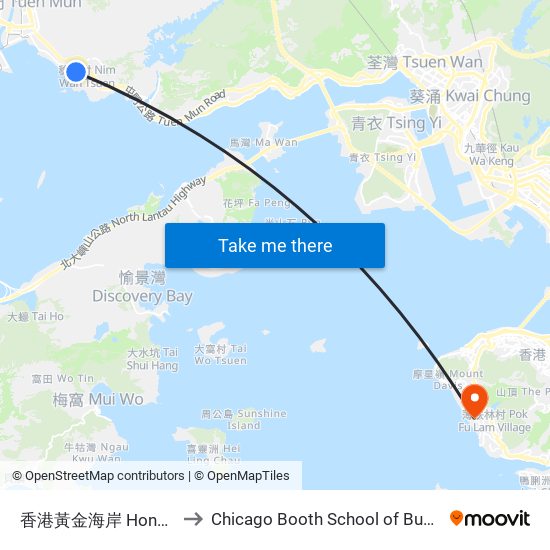 香港黃金海岸 Hong Kong Gold Coast to Chicago Booth School of Business Hong Kong campus map