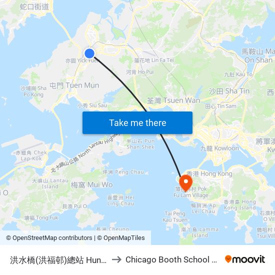 洪水橋(洪福邨)總站 Hung Shui Kiu (Hung Fuk Estate) B/T to Chicago Booth School of Business Hong Kong campus map