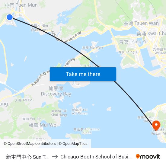新屯門中心 Sun Tuen Mun Centre to Chicago Booth School of Business Hong Kong campus map