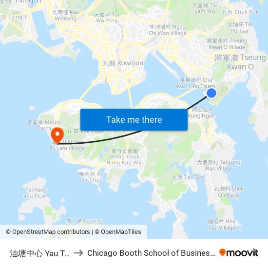 油塘中心 Yau Tong Centre to Chicago Booth School of Business Hong Kong campus map