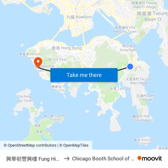 興華邨豐興樓 Fung Hing House Hing Wah Estate to Chicago Booth School of Business Hong Kong campus map
