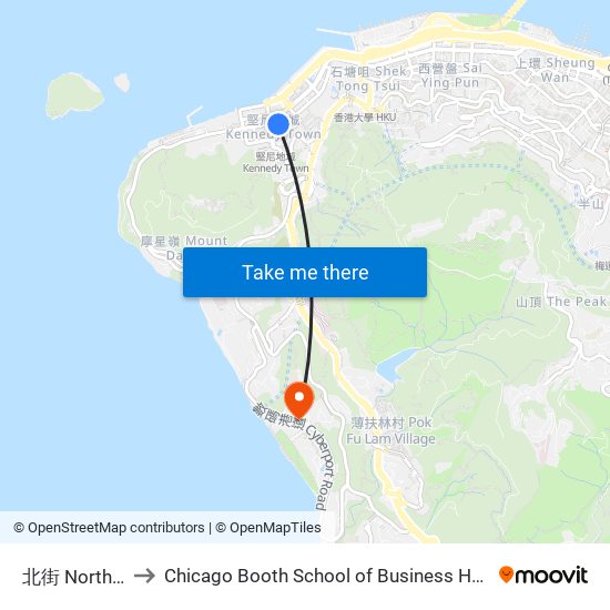 北街 North Street to Chicago Booth School of Business Hong Kong campus map