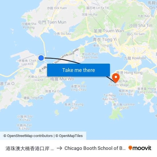 港珠澳大橋香港口岸 Hzmb Hong Kong Port to Chicago Booth School of Business Hong Kong campus map