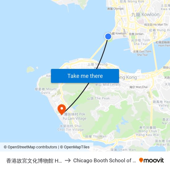 香港故宮文化博物館 Hong Kong Palace Museum to Chicago Booth School of Business Hong Kong campus map