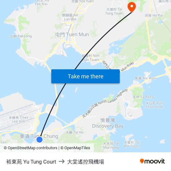 裕東苑 Yu Tung Court to 大棠遙控飛機場 map