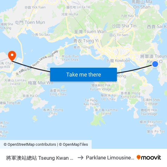 將軍澳站總站 Tseung Kwan O Station Bus Terminus to Parklane Limousine Service Ltd B16 map