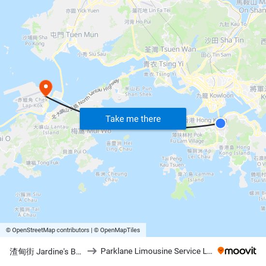 渣甸街 Jardine's Bazaar to Parklane Limousine Service Ltd B16 map