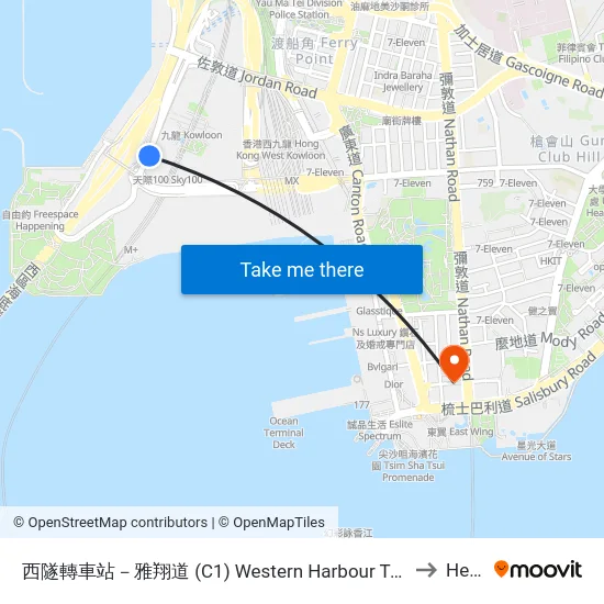 Western Harbour Tunnel BBI - Nga Cheung Road (C1) to Heliport map