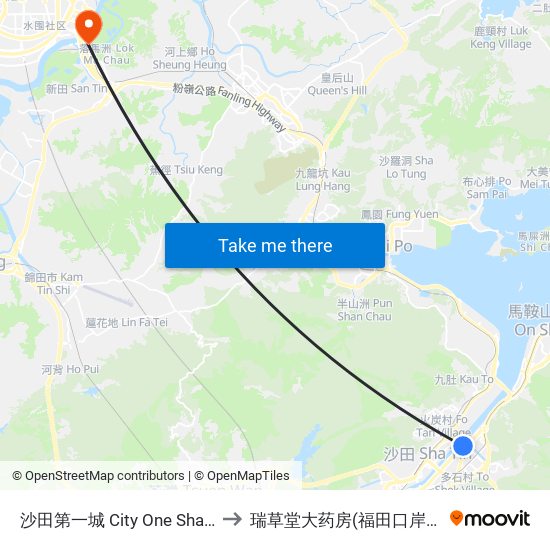 沙田第一城 City One Shatin to 瑞草堂大药房(福田口岸店) map
