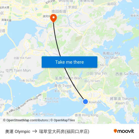 奧運 Olympic to 瑞草堂大药房(福田口岸店) map