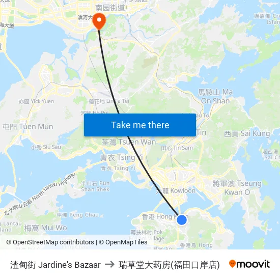 渣甸街 Jardine's Bazaar to 瑞草堂大药房(福田口岸店) map