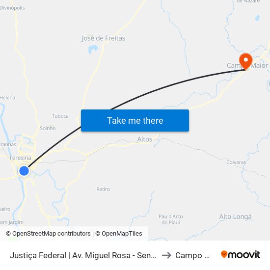 Justiça Federal | Av. Miguel Rosa - Sentido Bairro to Campo Maior map