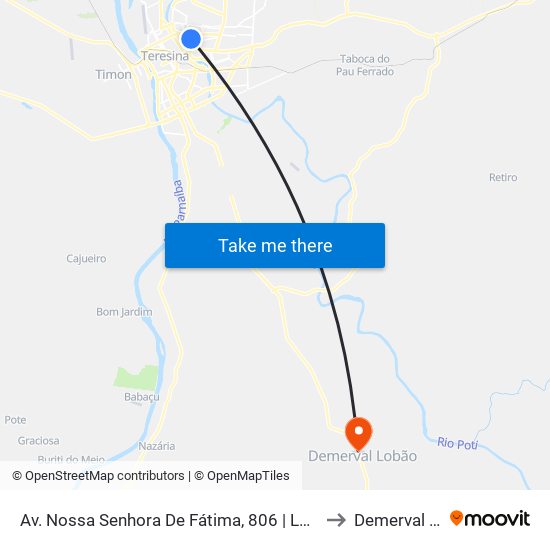 Av. Nossa Senhora De Fátima, 806 | Lab. Antônio Lobão to Demerval Lobão map