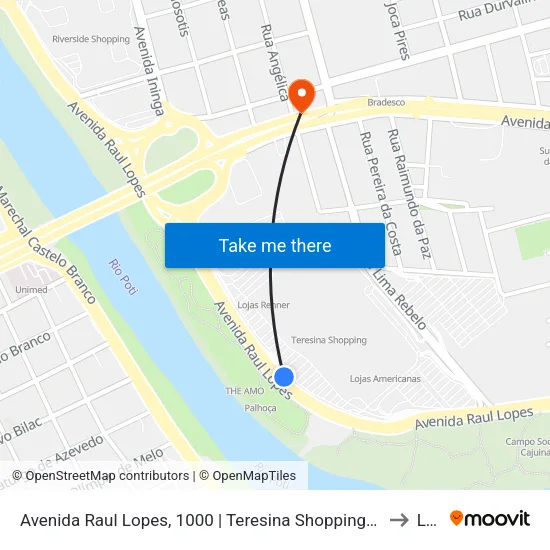 Avenida Raul Lopes, 1000  | Teresina Shopping / Oposto Ao Parque Potycabana to Leste map