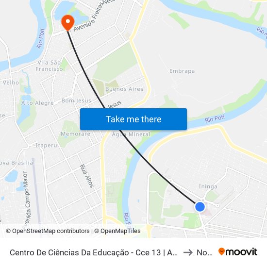 Centro De Ciências Da Educação - Cce 13 | Acesso Hu to Norte map