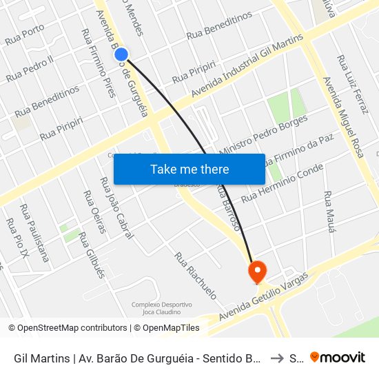 Gil Martins | Av. Barão De Gurguéia - Sentido Bairro to Sul map