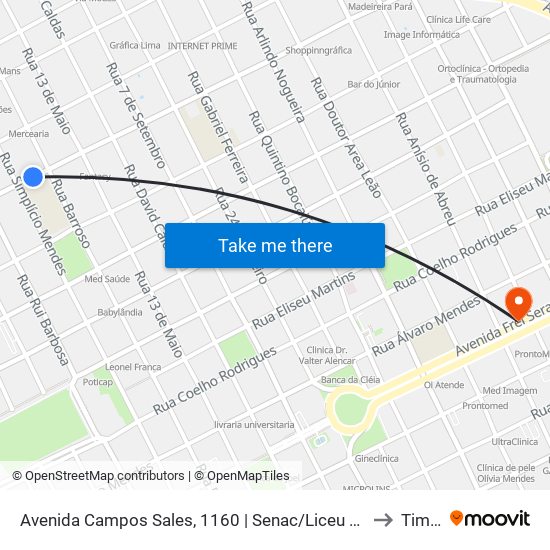 Avenida Campos Sales, 1160 | Senac/Liceu Piauiense to Timon map