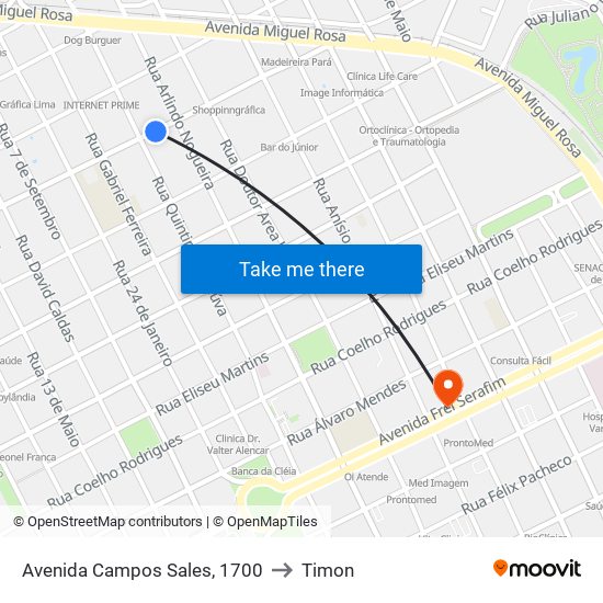 Avenida Campos Sales, 1700 to Timon map