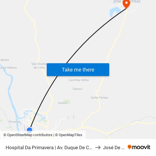 Hospital Da Primavera | Av. Duque De Caxias - Sentido Centro to José De Freitas map