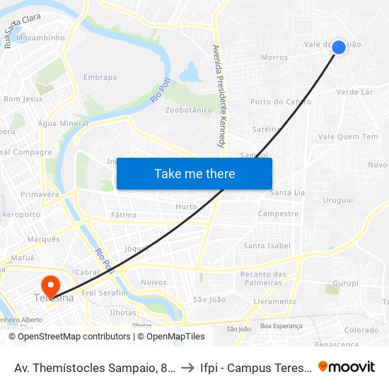 Av. Themístocles Sampaio, 8362 | Quadra J to Ifpi - Campus Teresina Central map