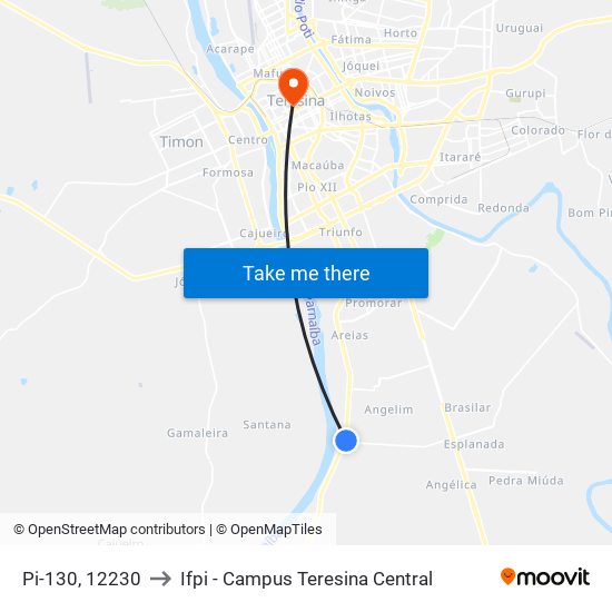 Pi-130, 12230 to Ifpi - Campus Teresina Central map