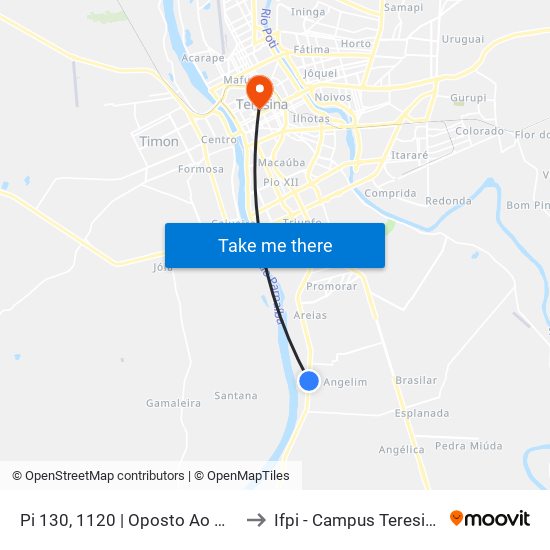 Pi 130, 1120 | Oposto Ao Motel Garden to Ifpi - Campus Teresina Central map