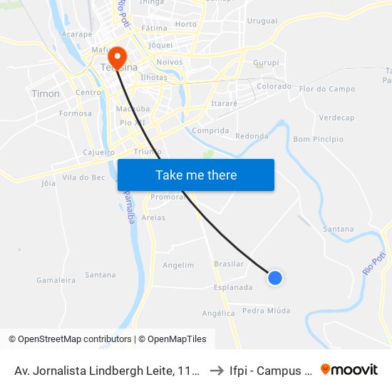 Av. Jornalista Lindbergh Leite, 111 | Res. Torquato Neto, Quadra Ag to Ifpi - Campus Teresina Central map