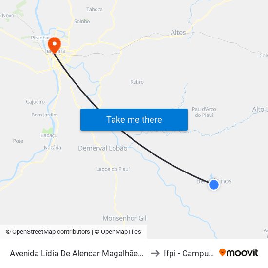 Avenida Lídia De Alencar Magalhães, 69, Praça Da Igreja Matriz De São Benedito to Ifpi - Campus Teresina Central map