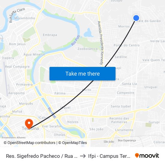 Res. Sigefredo Pacheco / Rua 5, 3047 | Quadra O to Ifpi - Campus Teresina Central map