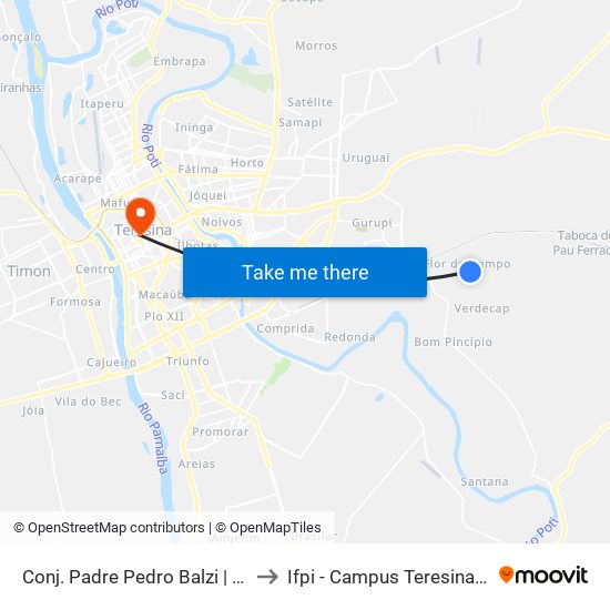 Conj. Padre Pedro Balzi | Qu H, 44 to Ifpi - Campus Teresina Central map