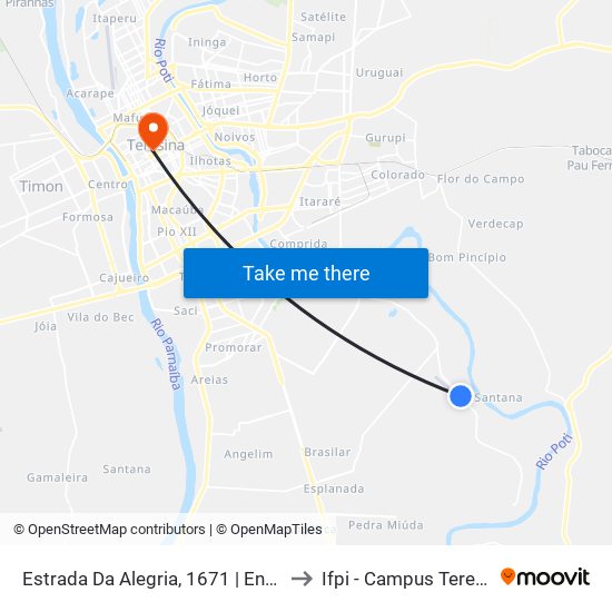 Estrada Da Alegria, 1671 | Entrada Do Torrões to Ifpi - Campus Teresina Central map