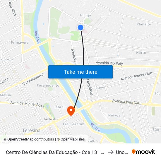 Centro De Ciências Da Educação - Cce 13 | Acesso Hu to Unopar map