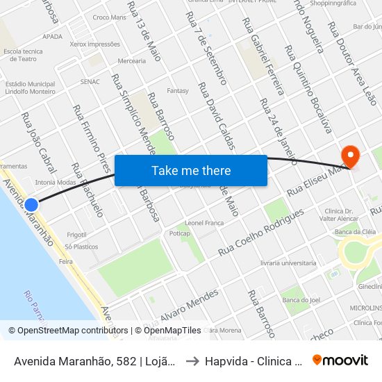 Avenida Maranhão, 582 | Lojão Paraíba to Hapvida - Clinica Eletiva map