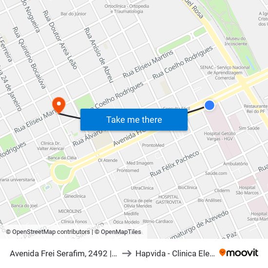 Avenida Frei Serafim, 2492 | Hgv to Hapvida - Clinica Eletiva map