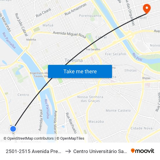 2501-2515 Avenida Presidente Médici to Centro Universitário Santo Agostinho map