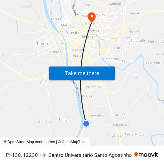 Pi-130, 12230 to Centro Universitário Santo Agostinho map