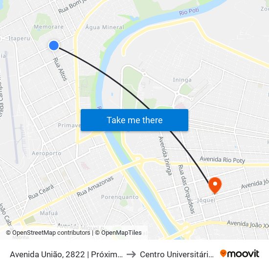 Avenida União, 2822 | Próximo À Escola Santa Angélica to Centro Universitário Santo Agostinho map