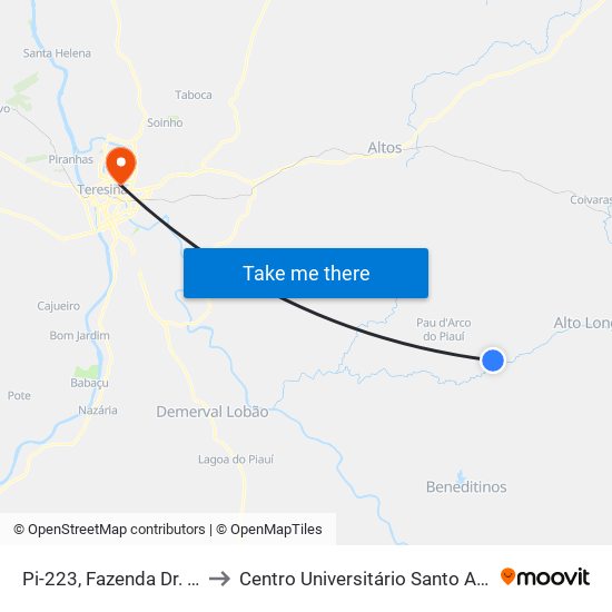 Pi-223, Fazenda Dr. Itamar to Centro Universitário Santo Agostinho map