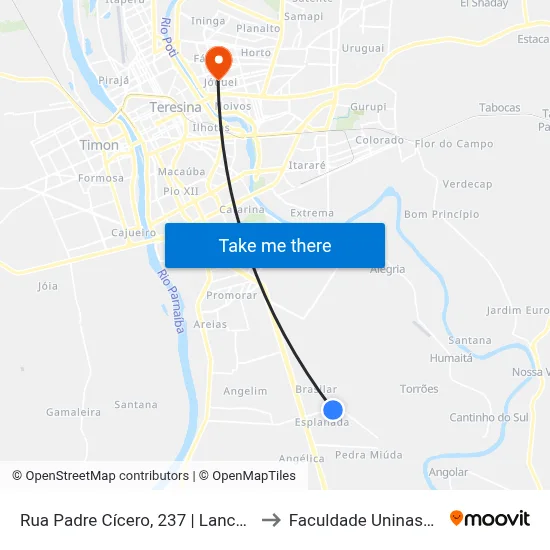 Rua Padre Cícero, 237 | Lanchonete Ign to Faculdade Uninassau Fap map