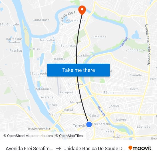 Avenida Frei Serafim, 2492 | Hgv to Unidade Básica De Saude Do Mocambinho map