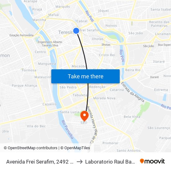 Avenida Frei Serafim, 2492 | Hgv to Laboratorio Raul Bacelar map
