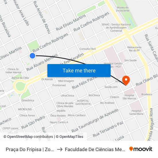 Praça Do Fripisa | Zonas Sul E Sudeste to Faculdade De Ciências Medicas - Facime (Uespi) map