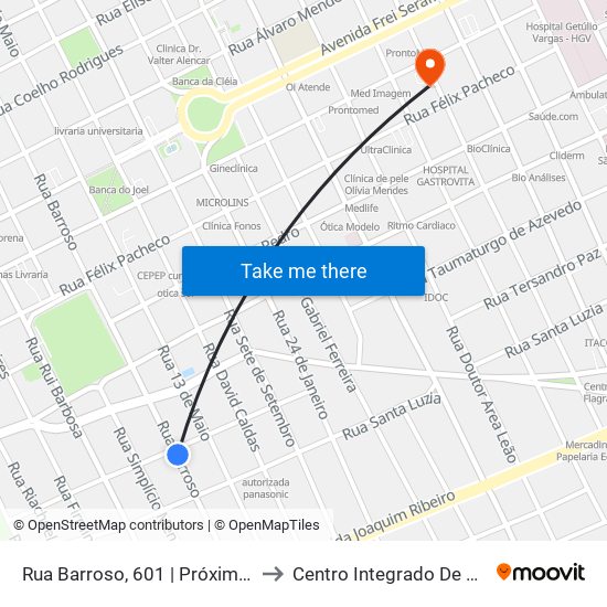 Rua Barroso, 601 | Próximo Ao Colégio Séculos to Centro Integrado De Saúde Lineu Araújo map